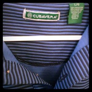 Cubavera blue stripped polo